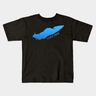 Lake Erie Great Lakes Outline with Label Kids T-Shirt